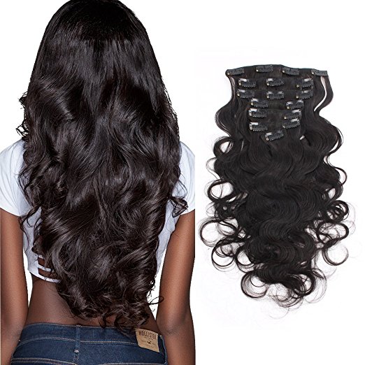 Human Clip In Hair Extensions Body Wave Virgin Remy Human Hair 7 pieces 100gram, 1b
Human Clip In Hair Extensions Body Wave Virgin Remy Human Hair 7 pieces 100gram, 1b