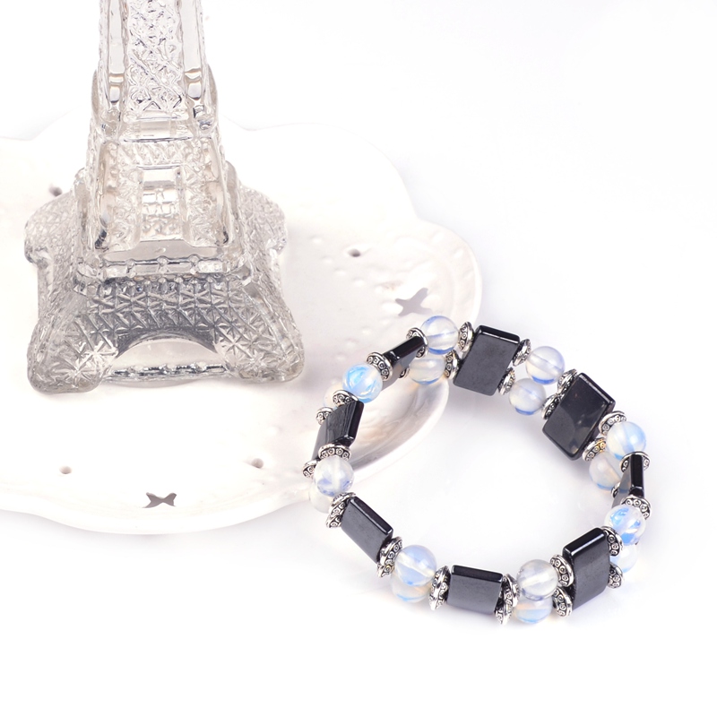 2017 Natural stone bracelet Double crystal bracelet with full pave crystal wrapped bracelets with full crystal