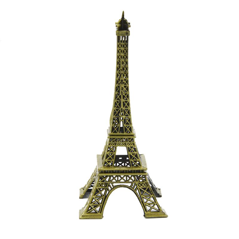 

Wholesale- Metal Paris Eiffel Tower Decor Sculpture Model Figurine Stand Vintage Home Office Decoration ArtCraft Birthday Present Gift