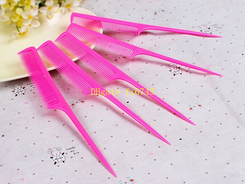 200pcs/lot Free shipping Colorful Plastic Hair Pointed Tail Comb For Hairdresser Hair Cutting Styling Makeup Comb Salon Tools