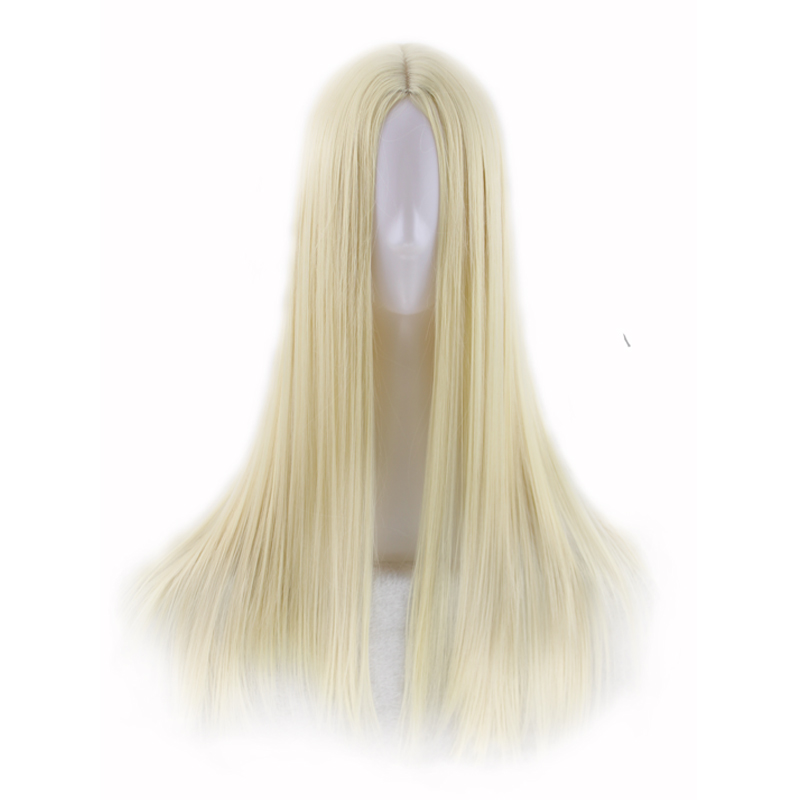 WoodFestival long straight women wig carve hairstyle blonde heat resistant synthetic wigs black natural fiber hair