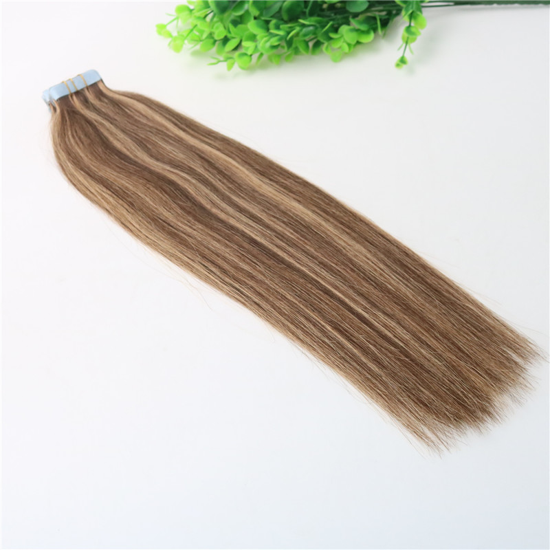 #4 #27Seamless Tape In Human Hair Extensions Ombre PU Tape Hair 100g 40pcs set 14 to 24 inch Ombre Hair Piano Colored Hairstyle