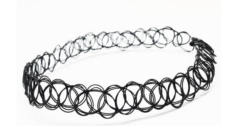 3pcs/LOT Handmade Vintage Outus Flower Choker Necklace Set Stretch Velvet Classic Gothic Tattoo Lace Choker Necklaces Rings, bracelets