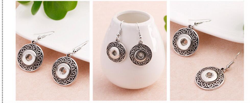 Vintage fashion alloy DIY NOOSA 12MM button feminine earrings