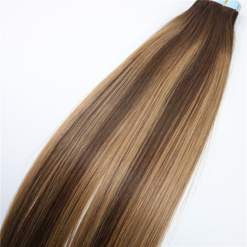 Skin Weft Tape In Human Hair Extensions PU Tape Hair 40pcs set 14 - 24 inches Balayage Ombre Hair Color Highlight Hairstyle