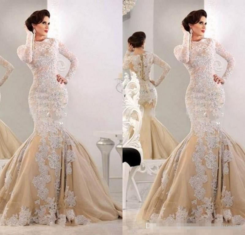 New Style Mermaid Evening Dresses Lace Long Sleeve Jewel Formal Party Gowns Sweep Train Custom Made Women Celebrity Prom Dreses, Coral
New Style Mermaid Evening Dresses Lace Long Sleeve Jewel Formal Party Gowns Sweep Train Custom Made Women Celebrity Prom Dreses, Coral