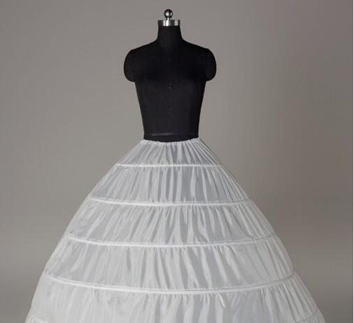 Ball Gown Large Petticoats New Arrival White 6-hoops Bride Underskirt Formal Dress Crinoline Plus Size Wedding Accessories for Woman