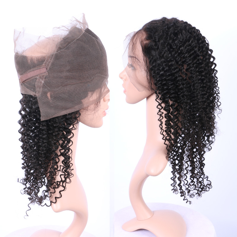 African American 360 Band Full Lace Frontal Closure 22*4*2 Afro Kinky Curly Brazilian Human Hair 360 Lace Frontal For Black Woman