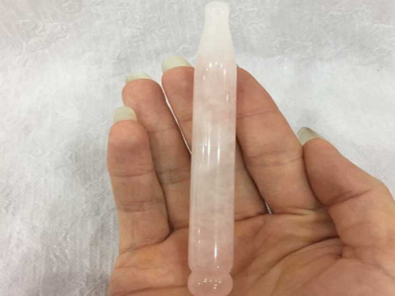 1pcs Free Shipping Natural pink quartz jade wand massage stick beauty massager For body health massager yoni wand