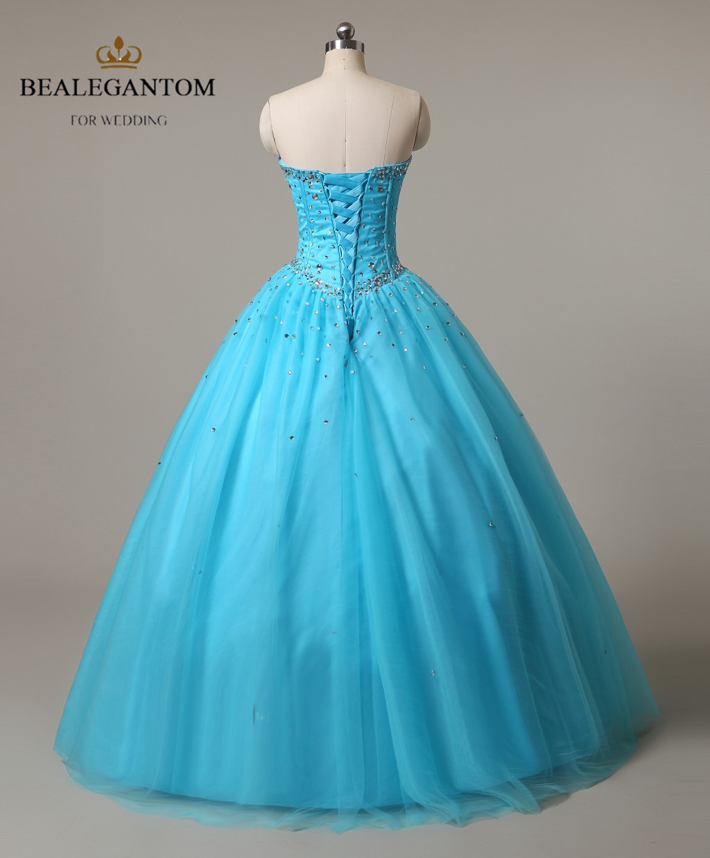 Bealegantom Fashionable Cheap Quinceanera Dresses 2018 Ball Gown with Beaded Crystal Lace Up Sweet 16 Dresses In Stock QA522