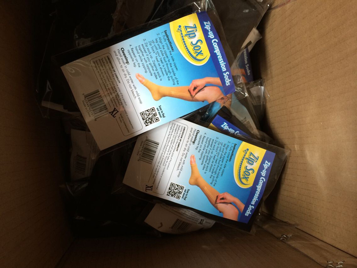 Zip Sox Zip-Up Zippered Compression Knee Socks Supports Stockings Leg Open Toe Hot Shaper Black and Beige by DHL 200pairs/lot