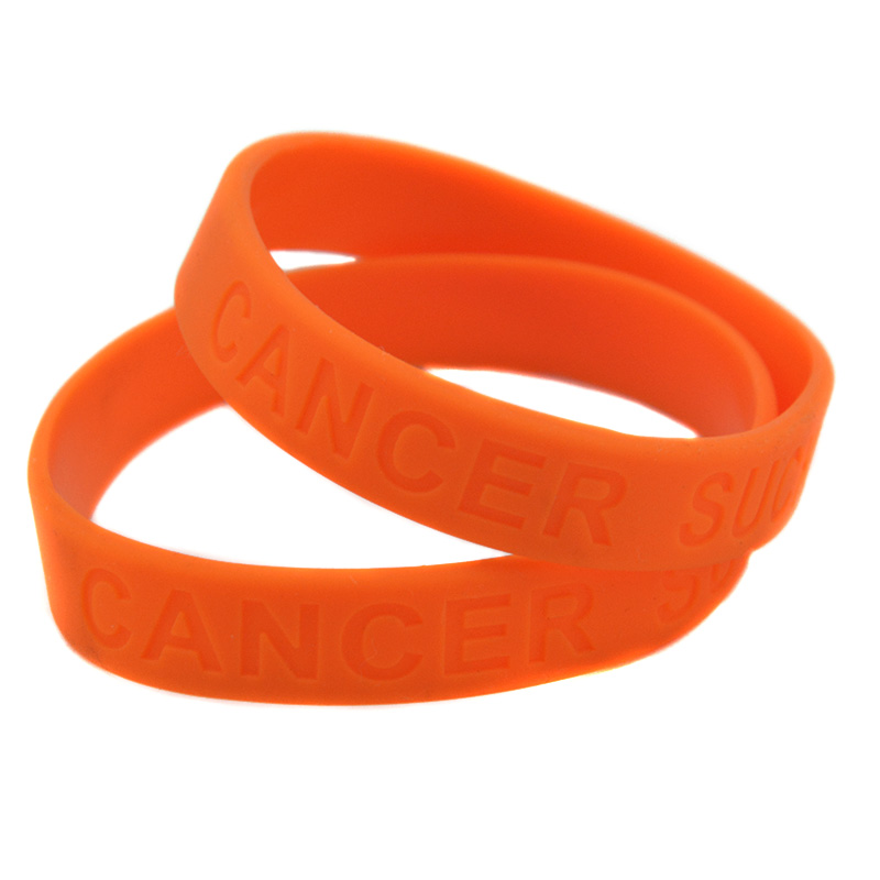 100PCS Candy Color Cancer Sucks Silicone Rubber Bracelet Carry This Message As A Reminder in Daily Life