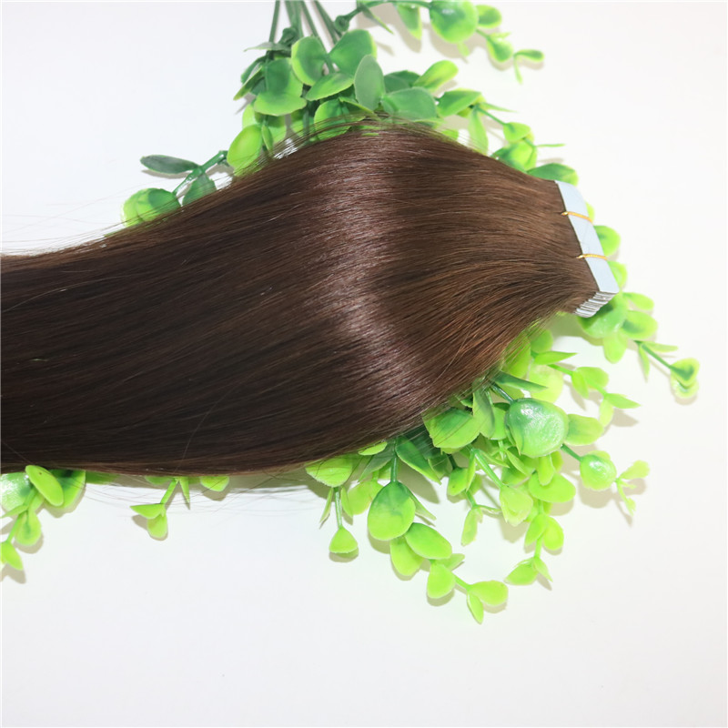 Tape In Human Hair Extensions Medium Brown #4 40pcs 100gram Remy Tape Hair Extensions Skin Weft Thick End