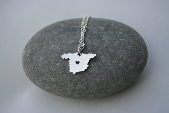5PCS- European Country Map Spain Necklace Charm Espanha Spanish Pride I Heart Love Capital of Spain Madrid City Necklaces for Souvenir Gift