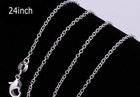 Best Price ! 100pcs /lot 925 Sterling Silver Rolo " O " Chain Necklaces Jewelry 1mm 16'' -- 24'' 925 Silver DIY Chains F