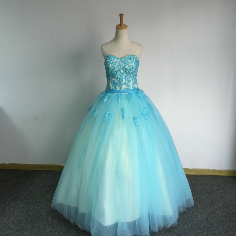 2017 Sweetheart Crystal Ball Gown Quinceanera Dresses with Appliques Tulle Lace Up Sweet 16 Dresses Vestido Debutante Gowns BQ11