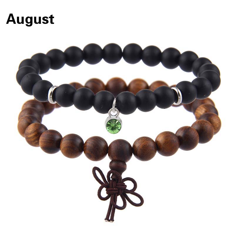 New fashion 2pcs/set Wooden Beads Bracelet Charm Birthstone 12 Colors Crystal pendant Stainless steel Black Matte Stone Bracelet for Women
New fashion 2pcs/set Wooden Beads Bracelet Charm Birthstone 12 Colors Crystal pendant Stainless steel Black Matte Stone Bracelet for Women