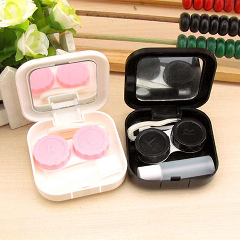 Lovers Cartoon Cute Beard Travel Glasses Contact Lenses Box Contact lens Case for Eyes Care Kit Holder Container Gift F2017420