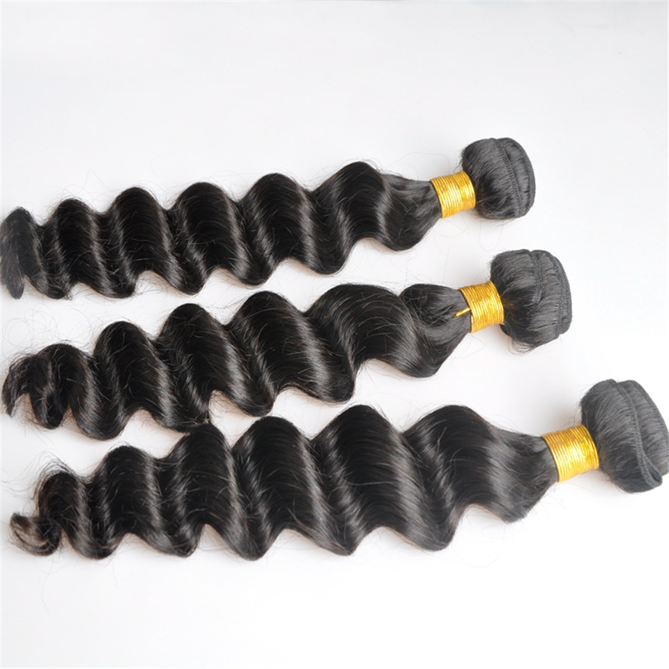 Indian Virgin Human Hair Loose Deep Wave Unprocessed Remy Hair Weaves Double Wefts 100g/Bundle 1bundle/lot Can be Dyed Bleached