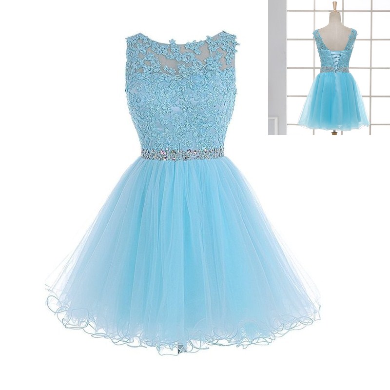Hot Sale Evening Dresses Elegant Short Bride Gown 2017 New High Neck Ball Prom Party Pageant Homecoming/Graduation Formal Dress