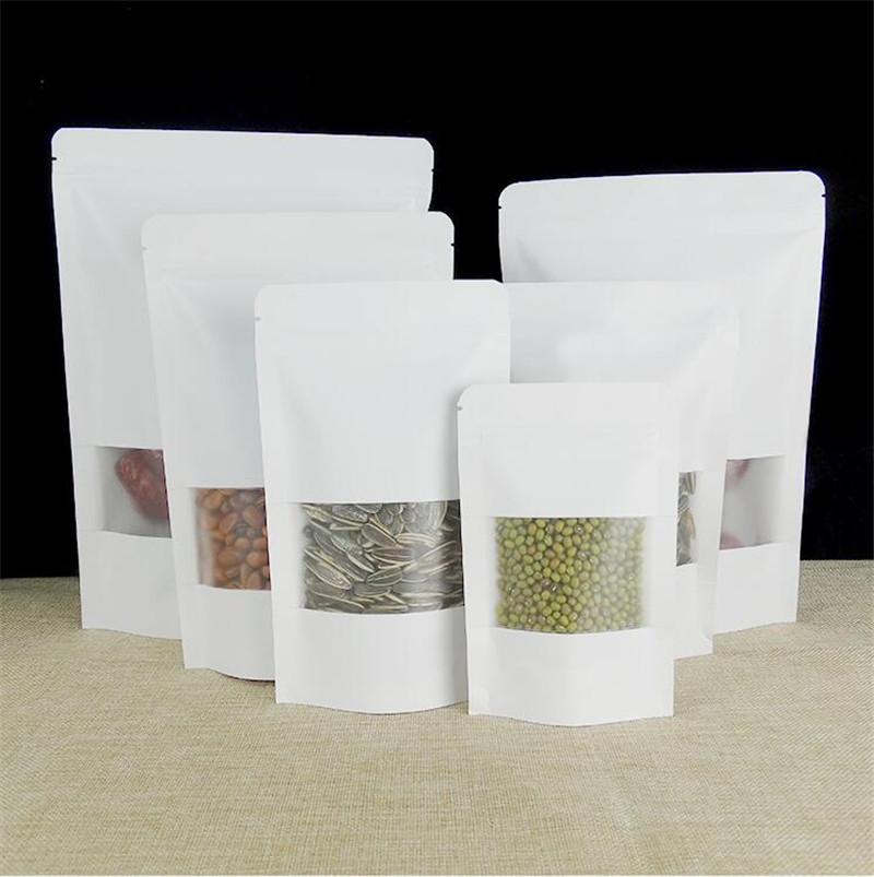 New White Kraft Paper Bag With Window Stand Up Pouch With Zipper Dried Fruit Nut Tea Packaging Bag LZ0164
New White Kraft Paper Bag With Window Stand Up Pouch With Zipper Dried Fruit Nut Tea Packaging Bag LZ0164