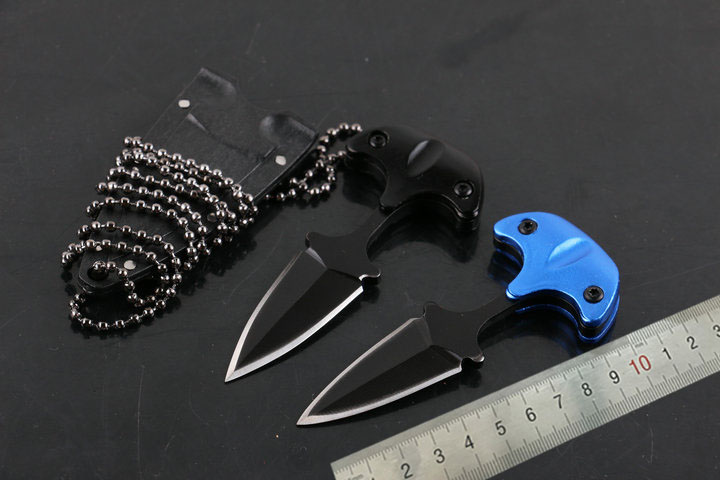 

Mini Tactical Cold Steel Neck Knife Fixed Blade Outdoor Camping Knife Survival Self-defense Portable key chain faca EDC-7.3cm Overall