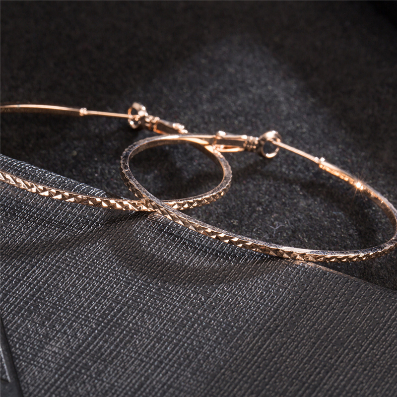 Europe and America Fashion Big Hoops Earrings 18K Rose Gold White Gold Plated Earrings Hoops for Women Drop Shipping