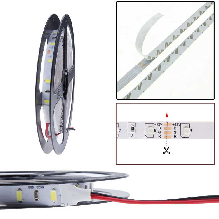 High Brightness Led Strip Lights SMD 5050 2835 5630 DC12V Flexible Leds Strips Light Waterproof 60LED/Meter 300LED 5Meter/Roll IP65 IP20 IP44 Rope Lam