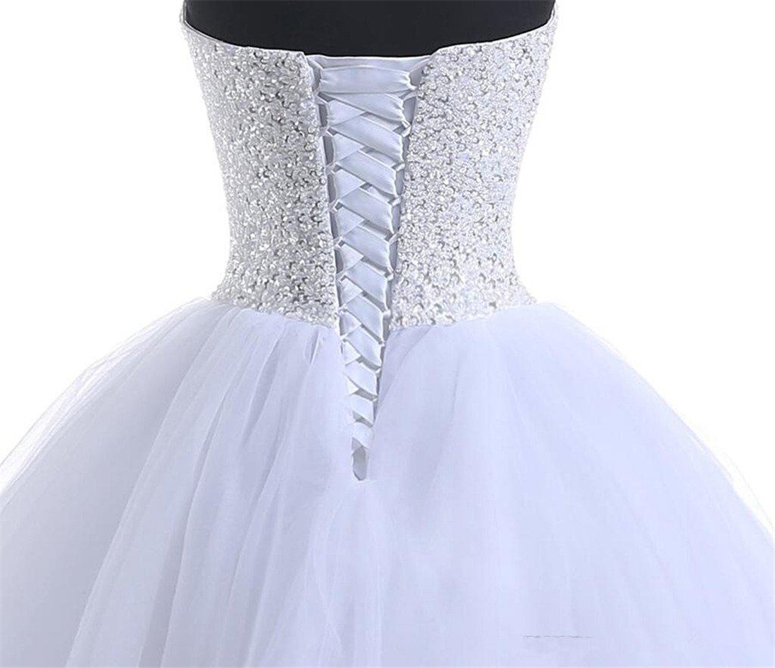 2018 Sexy White Ball Gown Quinceanera Dresses with Beaded Sweet 16 Dress Lace Up Floor Length Detachable vestido para debutante QC113