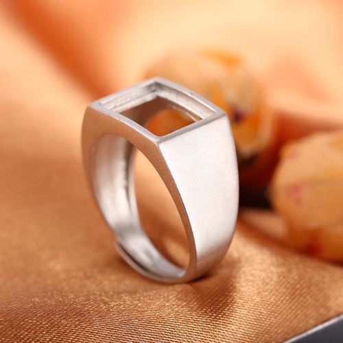 Fine Silver 925 Sterling Silver Engagement Wedding Ring For Women & Men 7x9mm/8x10mm/9x11mm/10x14mm Princess Cabochon Semi Mount Jewelry