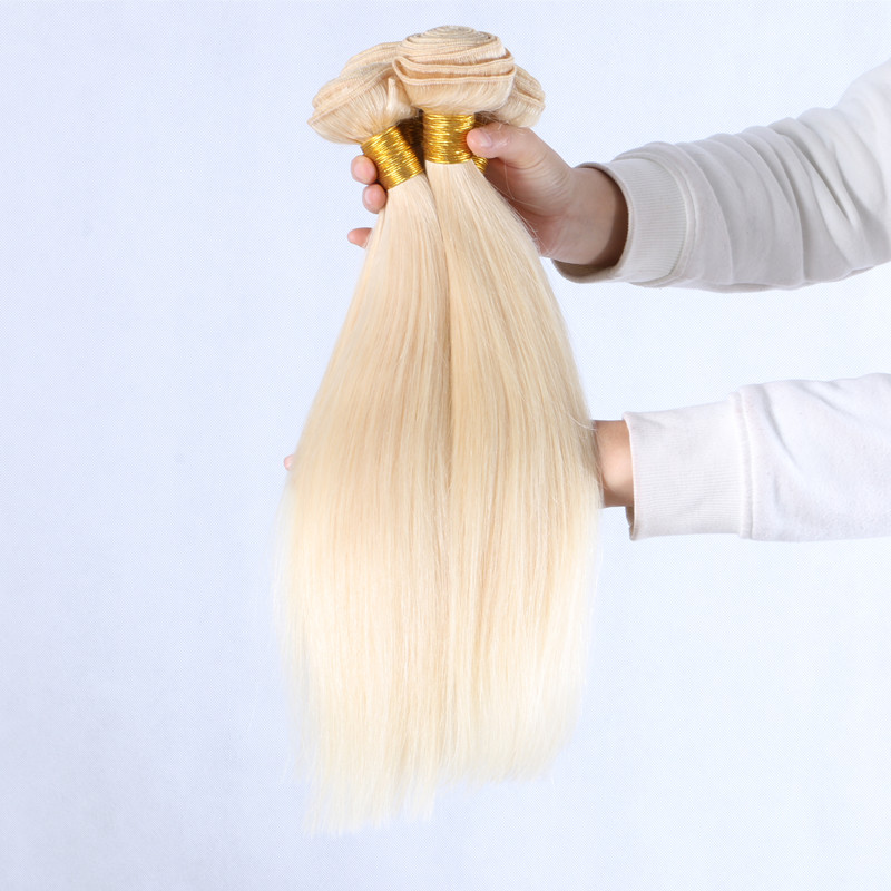 8A 613# Blonde 100% Brazilian Virgin Remy Hair High Quality Straight Human Hair Bundles Weft 100gram 8inch to 30inch