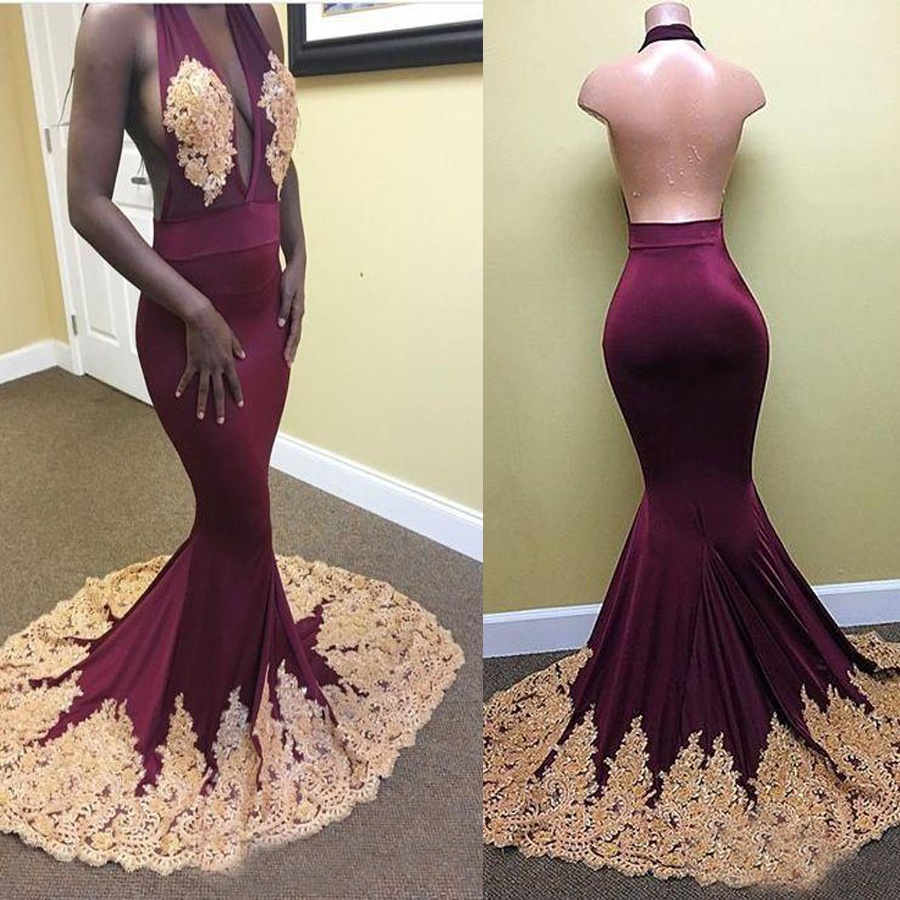 Sexy Backless Long Dress for Women Plus Size Custom Made Prom Party Gowns Halter Neck Evening Dresses Burgundy&Gold Mermaid Lace Applique, Chocolate
Sexy Backless Long Dress for Women Plus Size Custom Made Prom Party Gowns Halter Neck Evening Dresses Burgundy&Gold Mermaid Lace Applique, Chocolate