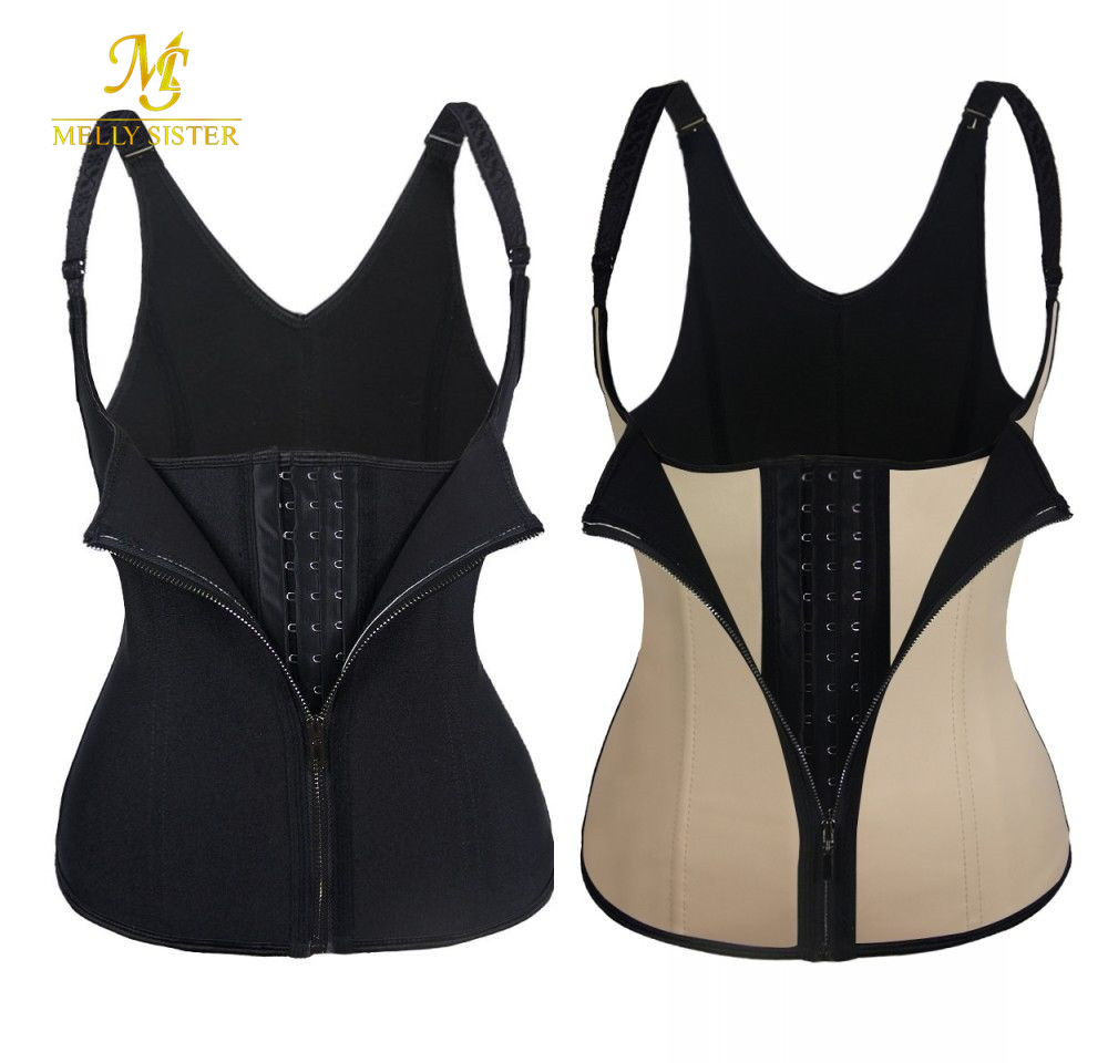 Wholesale- Zipper & Hook Women Black Latex Waist Trainer Corset Vest Steel Bone Waist Cincher Body Shaper Corselet, Khaki
Wholesale- Zipper & Hook Women Black Latex Waist Trainer Corset Vest Steel Bone Waist Cincher Body Shaper Corselet, Khaki