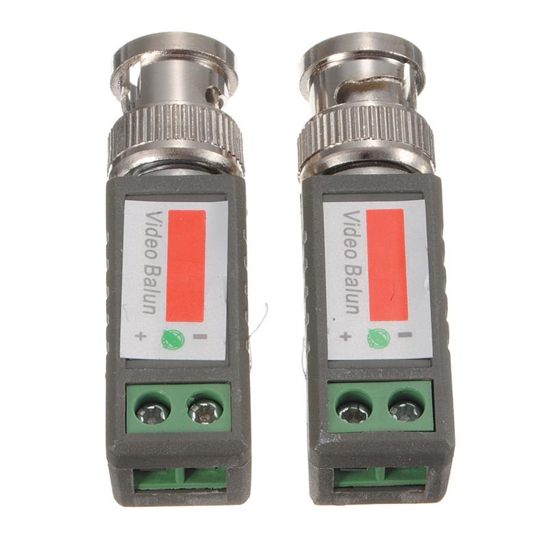2pcs Camera CCTV Coax CAT5 To BNC Male Video Passive Balun UTP Transceiver Connector Passive Transceivers