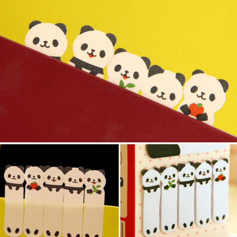 New 10 Sets/Lot Creative Sticker Mini Panda Shape Animal Sticky Notes Memo Pad Kid Children Gifts School Office Stationery Supplies
