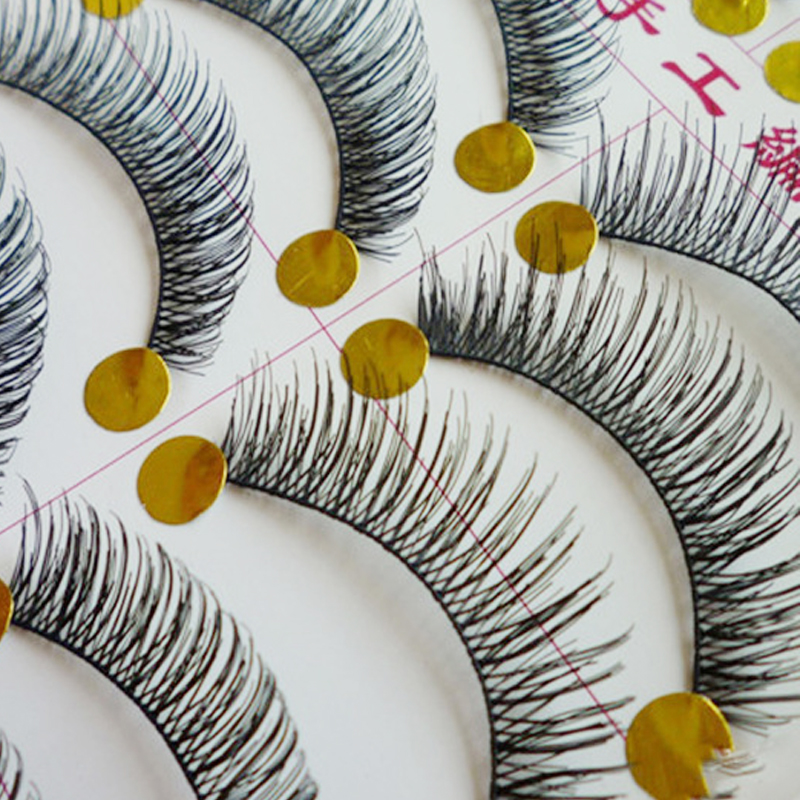 Hot! Handmade Natural False Eyelashes Cotton Thick Eyelashes Terrier E-5 Natural Bare Makeup Cross Thick False Eyelashes