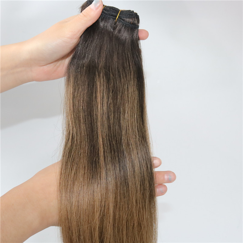 #2 6# Human Hair Extensions Balayage Highlights Dark Brown Human Hair Weave Bundles Brazilian Virgin Hair Thick End 100gram one set