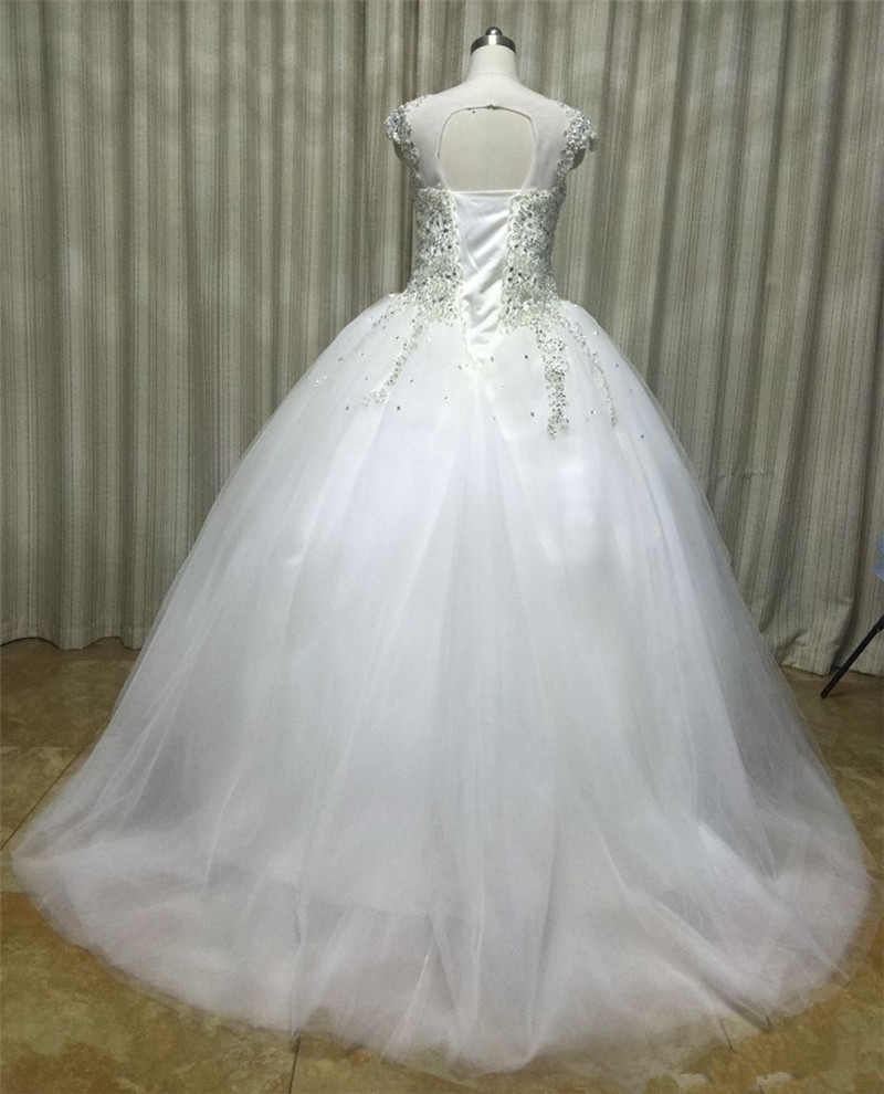 2020 Crystal Ball Gown Wedding Dresses With Beading Sequined Tulle Plus Size Bridal Gowns Vestido De Novia BW06