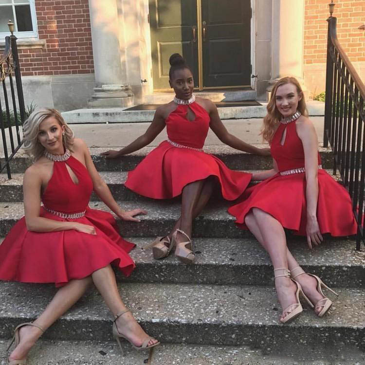 Halter Red A-Line Short Homecoming Dresses Sparkly Beaded Keyhole Front Sexy Graduation Dresses Satin Cheap Prom Dresses, Royal blue
Halter Red A-Line Short Homecoming Dresses Sparkly Beaded Keyhole Front Sexy Graduation Dresses Satin Cheap Prom Dresses, Royal blue