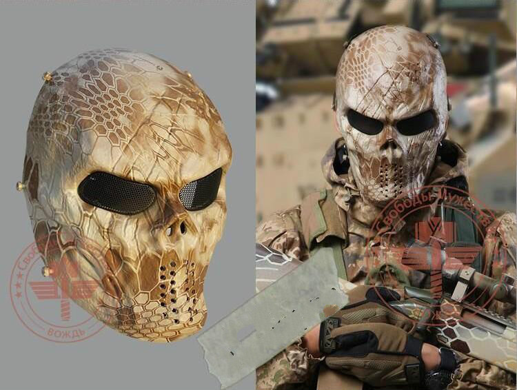 Tactical Rattlesnake Mandrake scary horror skull Chastener typhon Camouflage Full Face Masks For Movie Prop Airsoft CS Wargame Pai