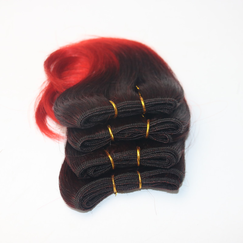 High Quality 6 Inch Short Two Tone Brazilian Hair Ombre Color Body Wave 100% Human Hair Extension