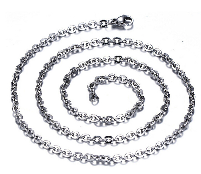 100pcs Lot Fashion Women039s Whole in Bulk Silver Stainless Steel Welding Strong Thin Rolo O Link Necklace Chain 2mm 3mm w