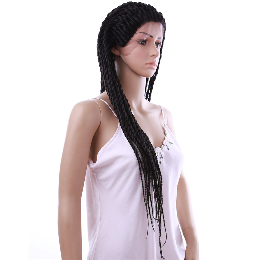 26inch 2X Twist Braids Wig Synthetic Lace Front Wig long black Senegalese Twist Wig for Women