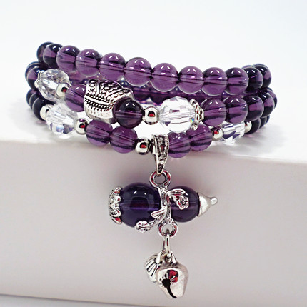 2017 New Natural Crystal Bracelets Fashion Charms Amethyst Stone Bracelet 50cm Beaded Strands Women Jewelry Wholesale
2017 New Natural Crystal Bracelets Fashion Charms Amethyst Stone Bracelet 50cm Beaded Strands Women Jewelry Wholesale