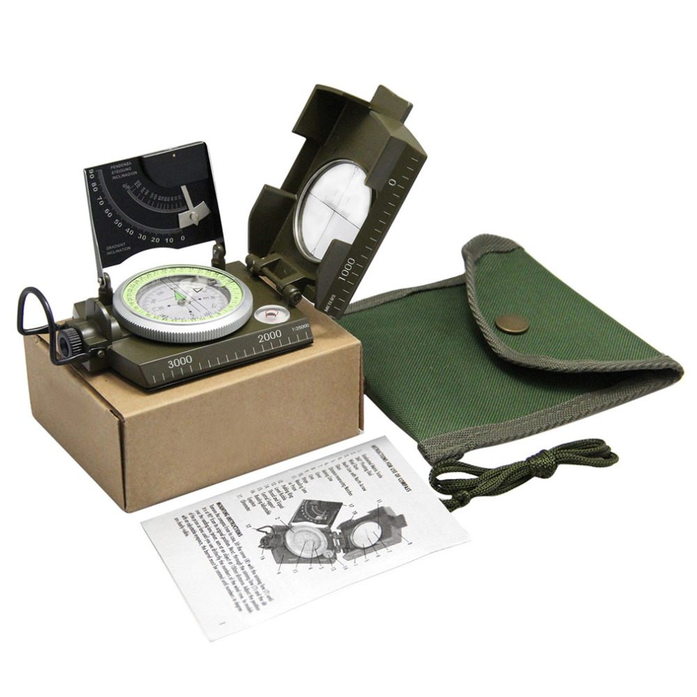 Professional compass Army Geology Compass Sighting Luminous Compass with moonlight for Outdoor Hiking Camping Free ship