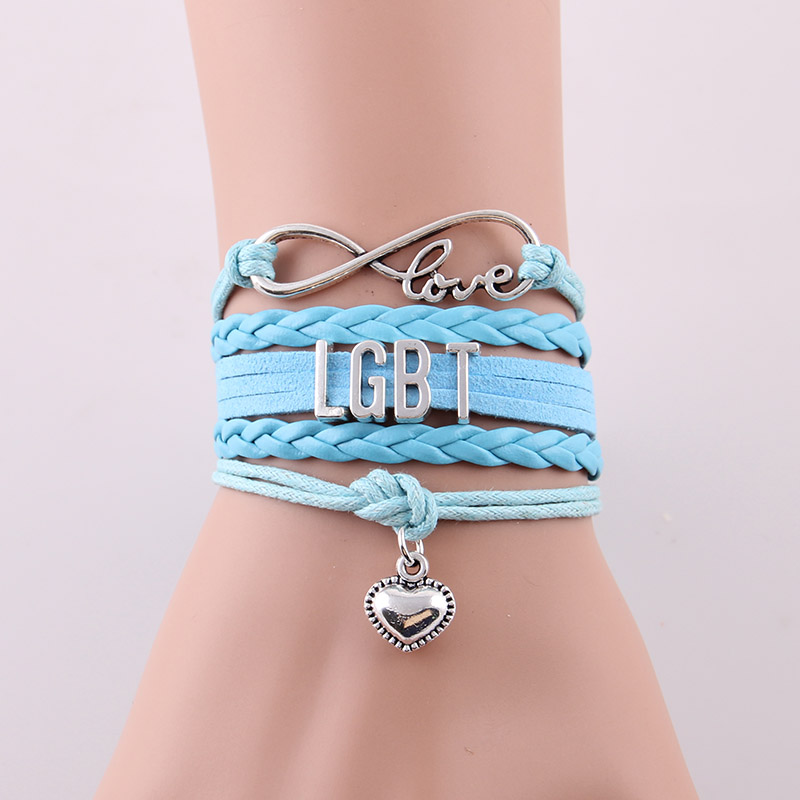 Wholesale-Infinity Awareness heart charm bracelets & bangles wedding bracelet for lovers gifts jewelry Drop Shipping