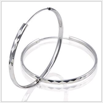 Fashion Exaggerated Big Circle Earring 1pcs 925 Solid Sterling Silver Huggies Hoop Earrings White Gold Plated Jewelry