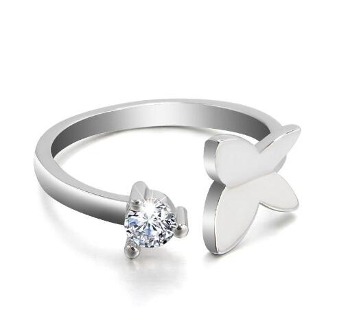 The new hot fashion cute animal dolphin ring opening minimalist temperament fox snake ring wings
