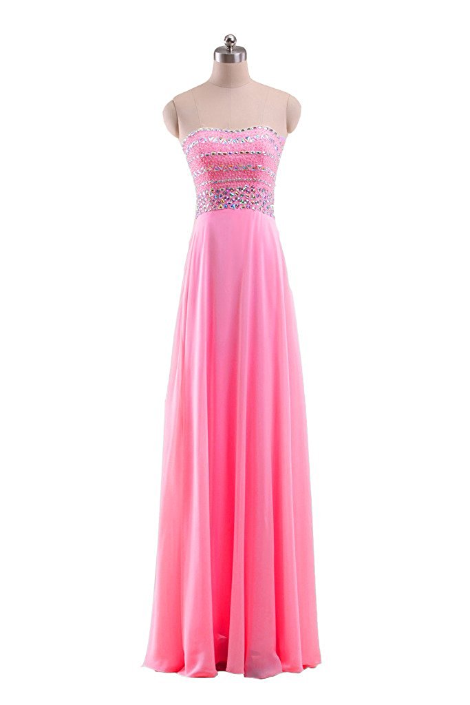 new beads a line long chiffon prom dresses bridesmaid floorlength plus size formal evening party gown bm018
