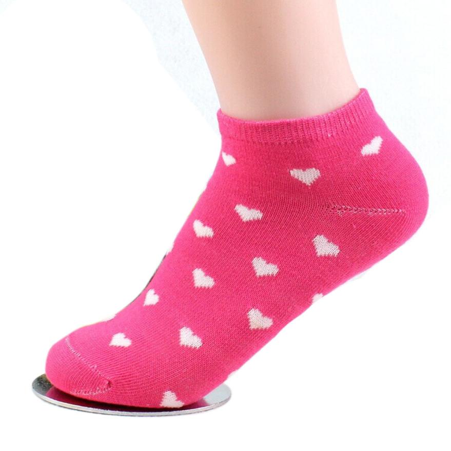 Wholesale- Winter Ankle Socks Solid Boat Love Heart Printed Fashion Women Cotton Casual Short Meias Feminina & Hosiery